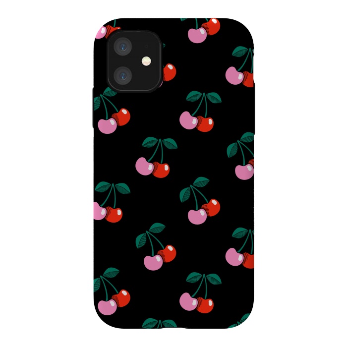 iPhone 11 StrongFit Cherries by Laura Grant