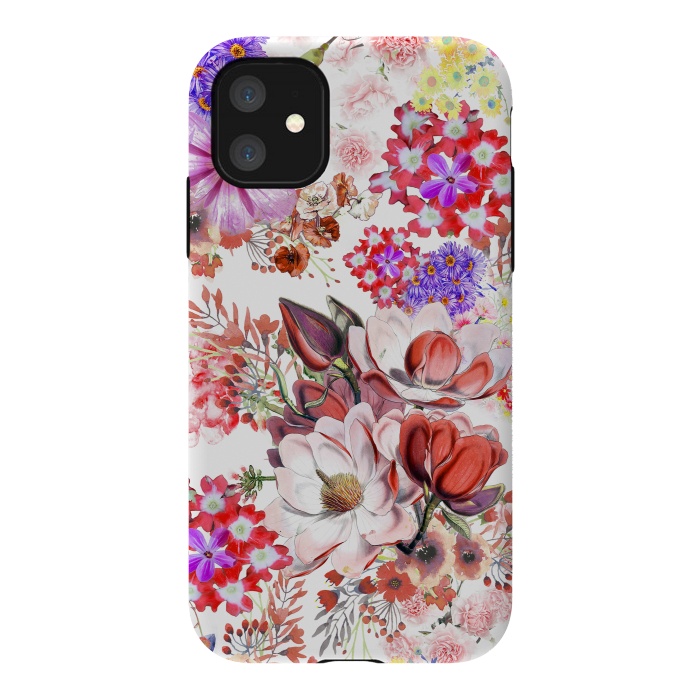 iPhone 11 StrongFit Romantic flowers botanical painting by Oana 