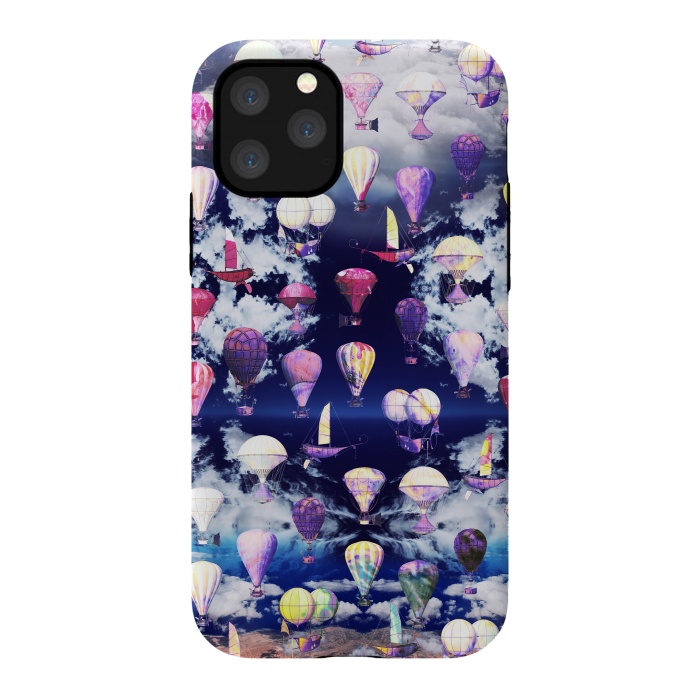 iPhone 11 Pro StrongFit Colorful air balloons and fluffy clouds by Oana 