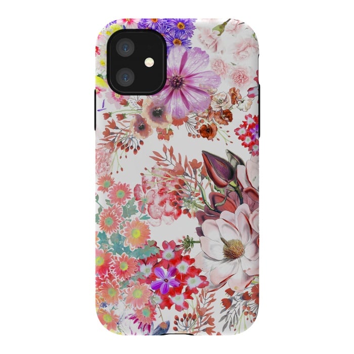iPhone 11 StrongFit Romantic painted colorful flowers by Oana 