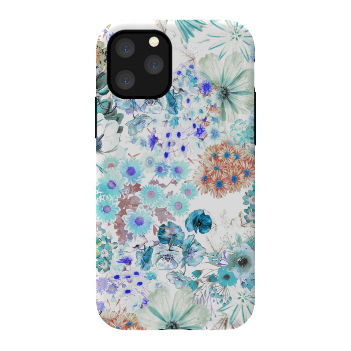iPhone 11 Pro StrongFit Romantic blue watercolor flowers by Oana 