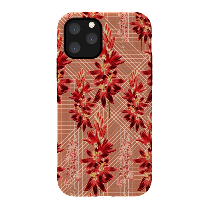 iPhone 11 Pro StrongFit Brown Floral Print by Zala Farah