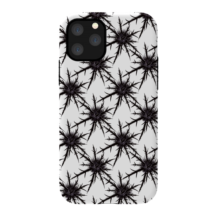 iPhone 11 Pro StrongFit Dry Thistle Sharp Thorns Gothic Botanical Pattern  by Boriana Giormova