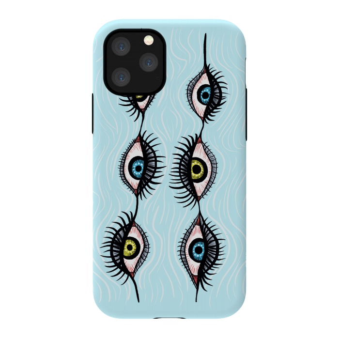 iPhone 11 Pro StrongFit Creepy Weird Eye Garlands Cool Surreal Art by Boriana Giormova