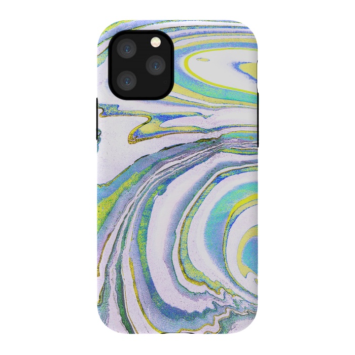 iPhone 11 Pro StrongFit Colorful marble festival stripes by Oana 