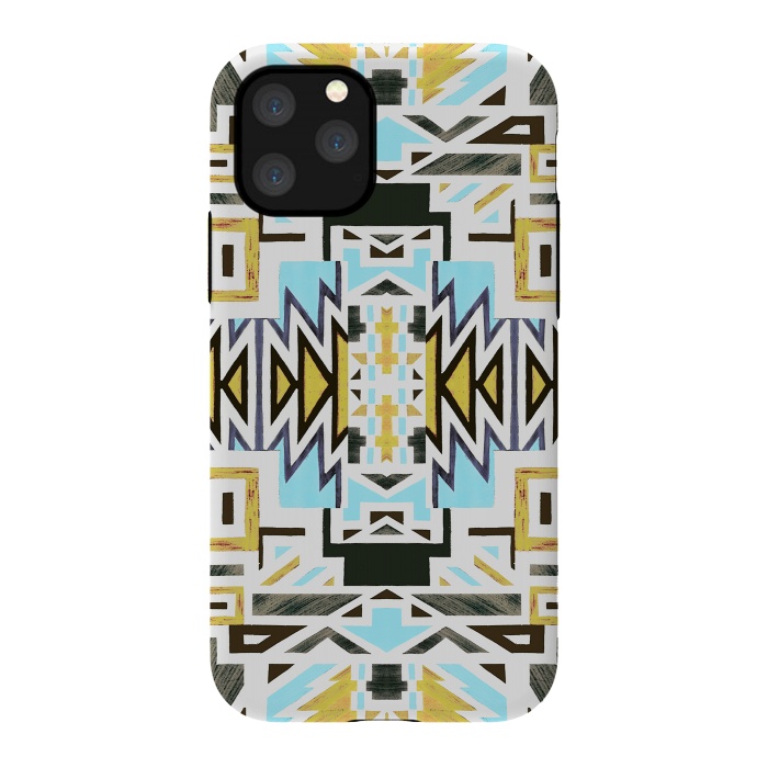 iPhone 11 Pro StrongFit Colorful African tiki geometric pattern by Oana 