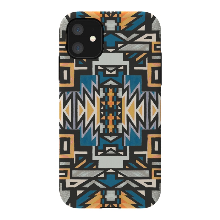 iPhone 11 StrongFit Ethnic tribal native geometric pattern by Oana 