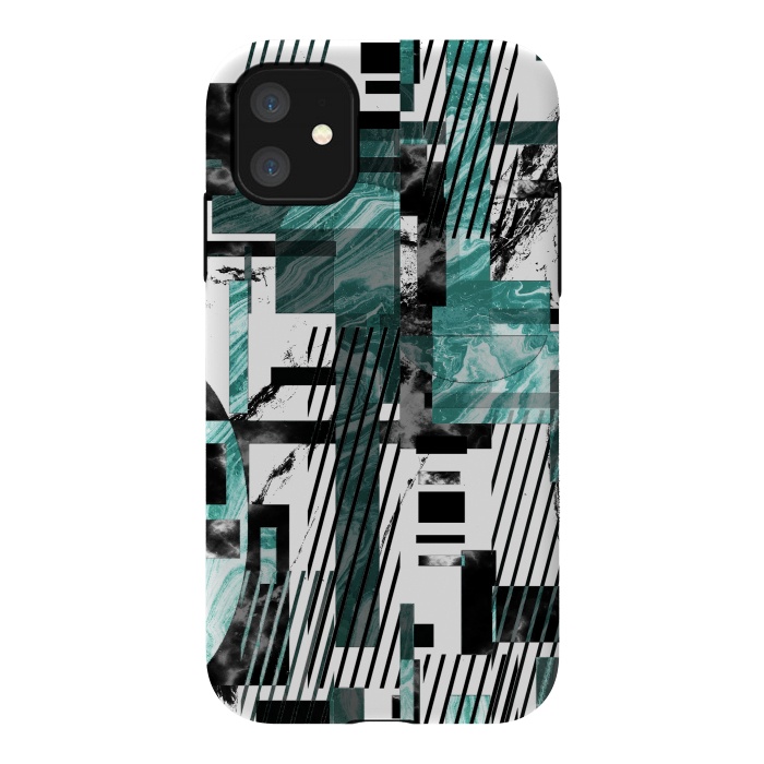 iPhone 11 StrongFit Abstract geometric marble tiles composition by Oana 
