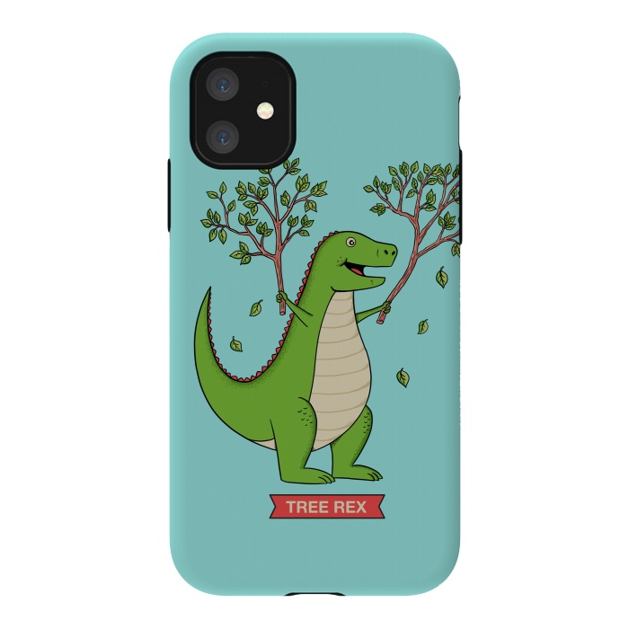 iPhone 11 StrongFit Tree Rex Blue Version by Coffee Man