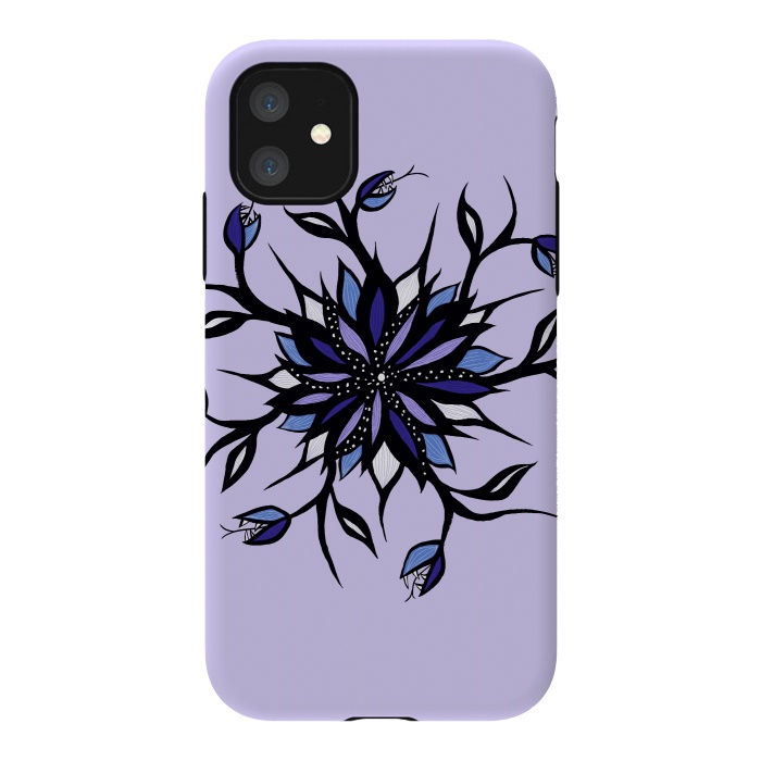 iPhone 11 StrongFit Gothic Floral Mandala Monsters And Teeth by Boriana Giormova