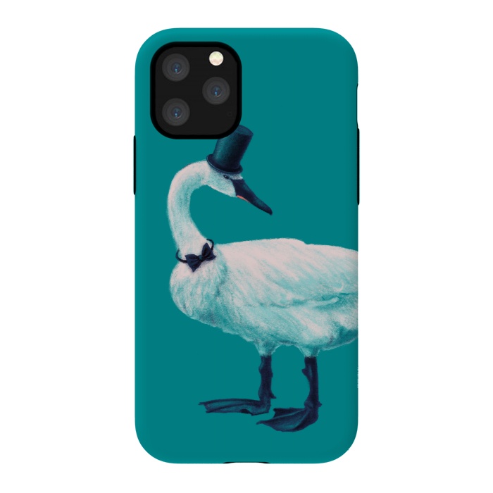 iPhone 11 Pro StrongFit Funny Swan Gentleman With Bowtie And Top Hat by Boriana Giormova