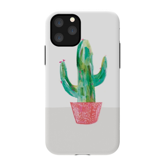 iPhone 11 Pro StrongFit Cactus in coral pot by lauradidthis