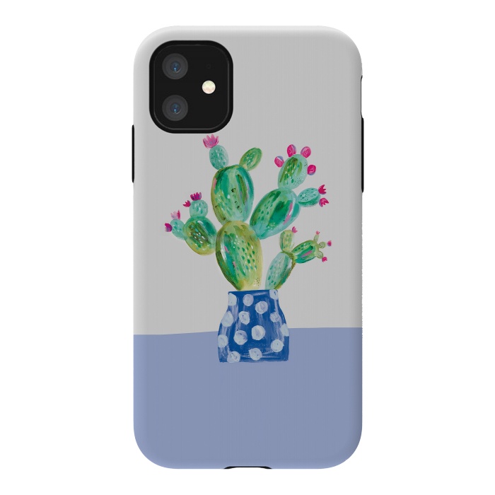 iPhone 11 StrongFit Prickly pear cactus by lauradidthis