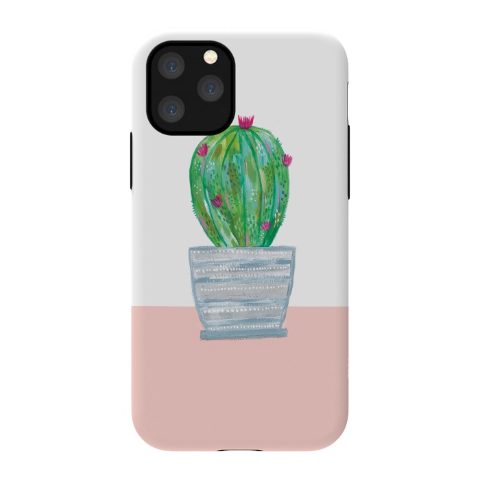 iPhone 11 Pro StrongFit cactus in grey pot by lauradidthis