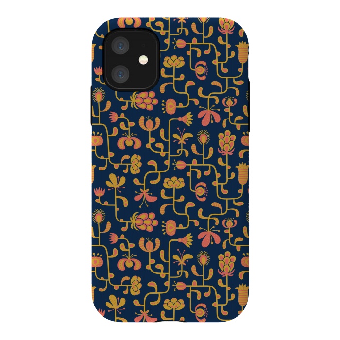 iPhone 11 StrongFit Meandering Flowers by Portia Monberg