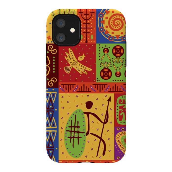 iPhone 11 StrongFit AFRICAN TRIBAL PATTERN by MALLIKA