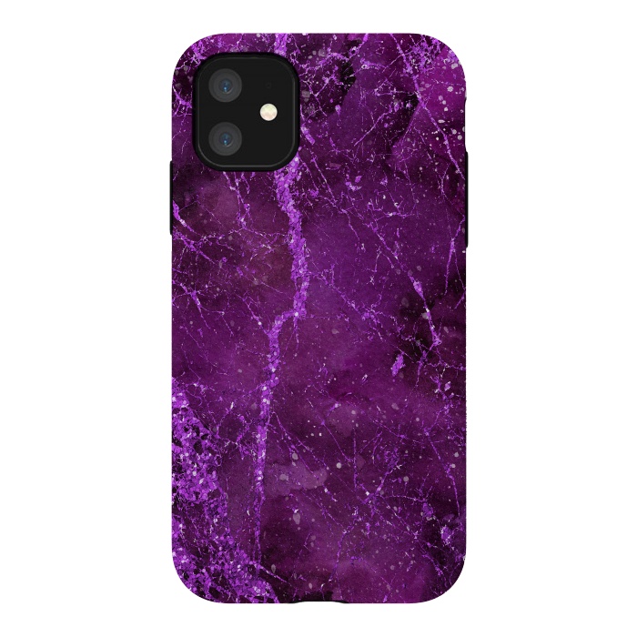 iPhone 11 StrongFit Magic Marble Purple Pink Glamour 2 by Andrea Haase
