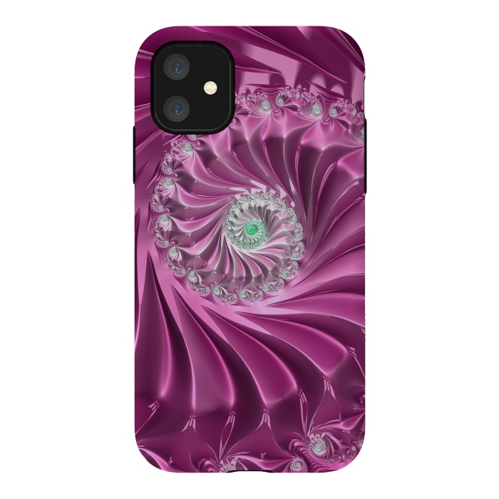 iPhone 11 StrongFit Fractal Glamour In Pink by Andrea Haase