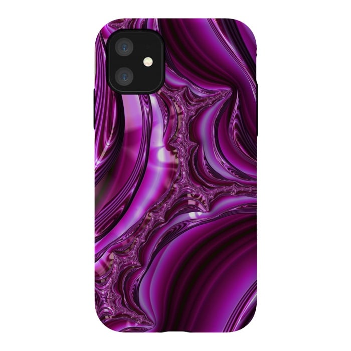 iPhone 11 StrongFit Pink Fractal Glamour 2 by Andrea Haase
