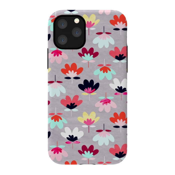 iPhone 11 Pro StrongFit Textured Fan Flowers - Candy Colors  by Tigatiga