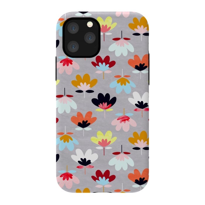 iPhone 11 Pro StrongFit Fan Flowers - Warm Colors  by Tigatiga