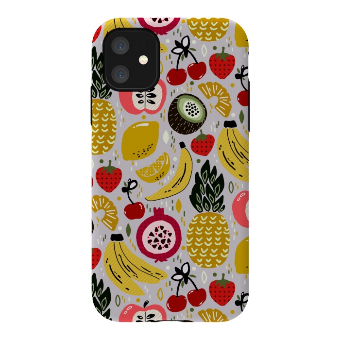 iPhone 11 StrongFit Tropical Fresh Funky Fruit  by Tigatiga