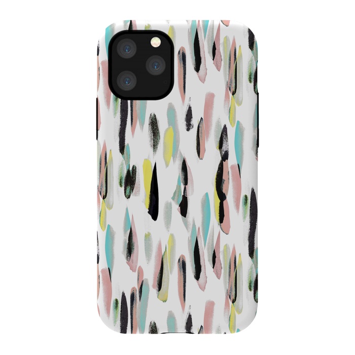 iPhone 11 Pro StrongFit Colorful brushed watercolor playful pattern by Oana 