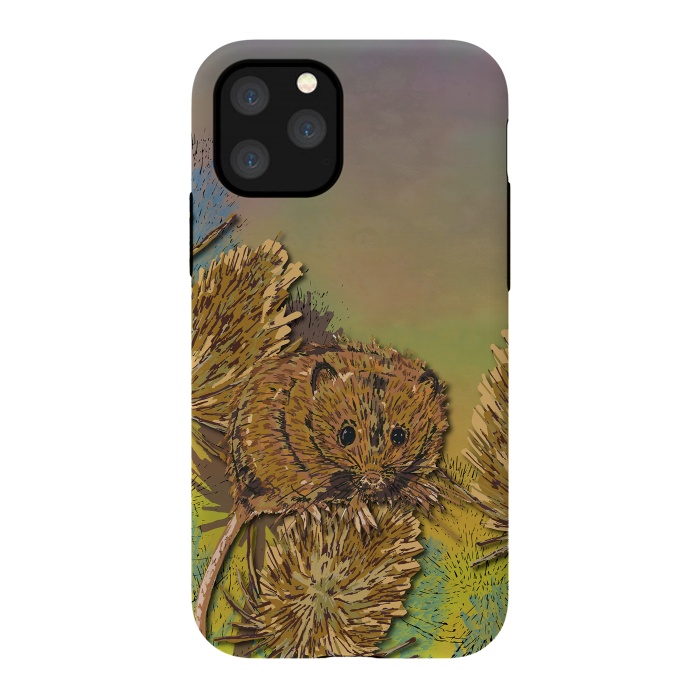 iPhone 11 Pro StrongFit Harvest Mouse and Teasels by Lotti Brown