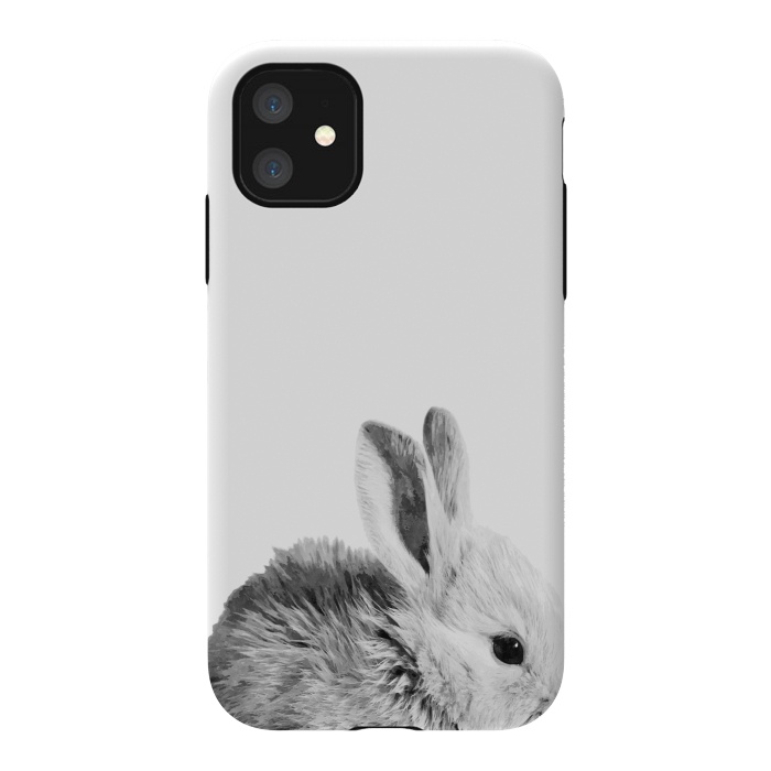 iPhone 11 StrongFit Black and White Bunny by Alemi