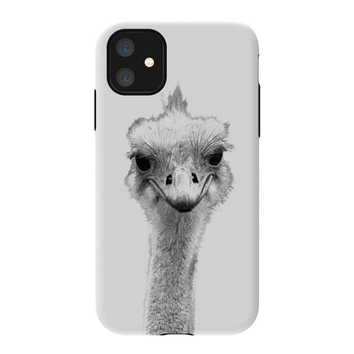 iPhone 11 StrongFit Black and White Ostrich by Alemi