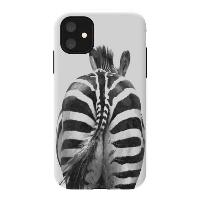 iPhone 11 StrongFit Black and White Zebra Tail by Alemi