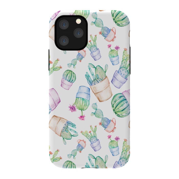 iPhone 11 Pro StrongFit Cactus Pattern Watercolor by Alemi