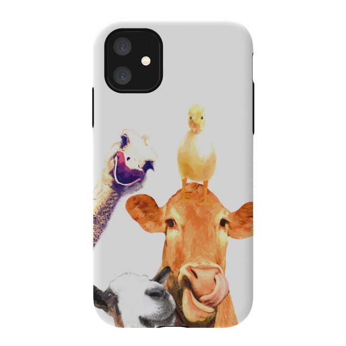 iPhone 11 StrongFit Funny Farm Animals Portrait by Alemi
