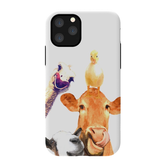 iPhone 11 Pro StrongFit Funny Farm Animals Portrait by Alemi