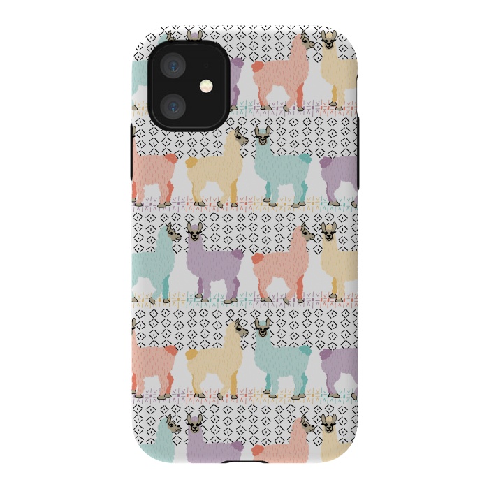 iPhone 11 StrongFit Lovely Llamas by Shelley Schmidt