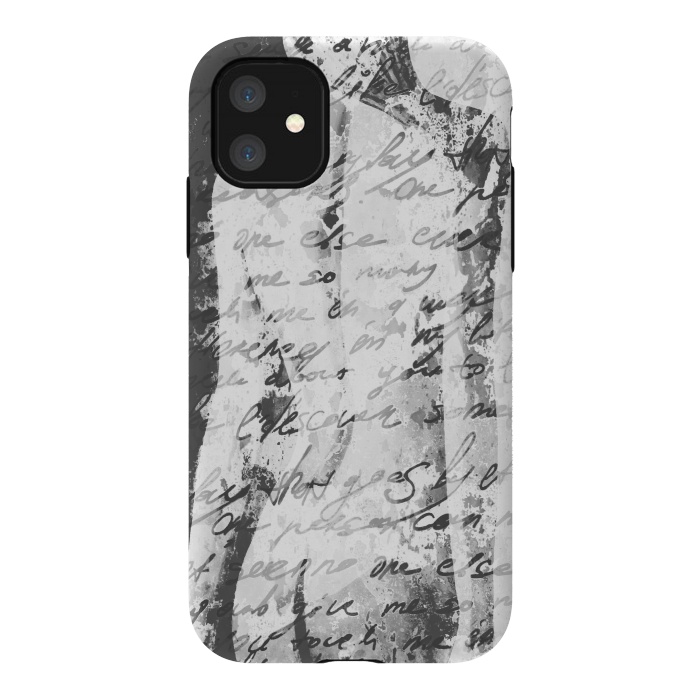 iPhone 11 StrongFit Black and White Woman Painting by Alemi