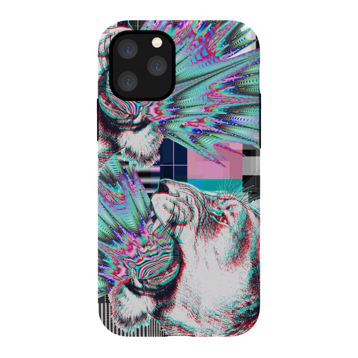iPhone 11 Pro StrongFit Psychedelic tiger glitch by Oana 