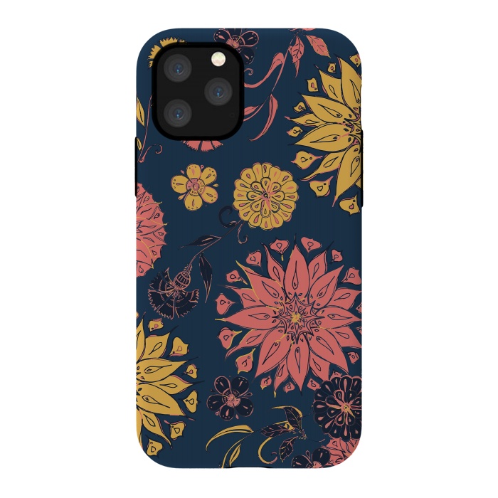 iPhone 11 Pro StrongFit Multi-Florals - Blue, Pink & Yellow by Lotti Brown