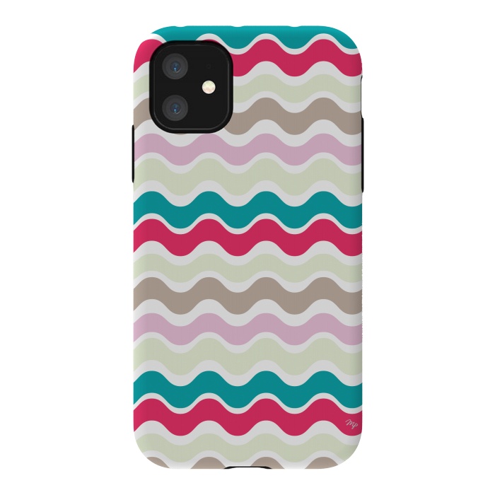 iPhone 11 StrongFit Colourful waves by Martina