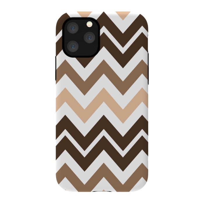 iPhone 11 Pro StrongFit Brown Chevron by Martina