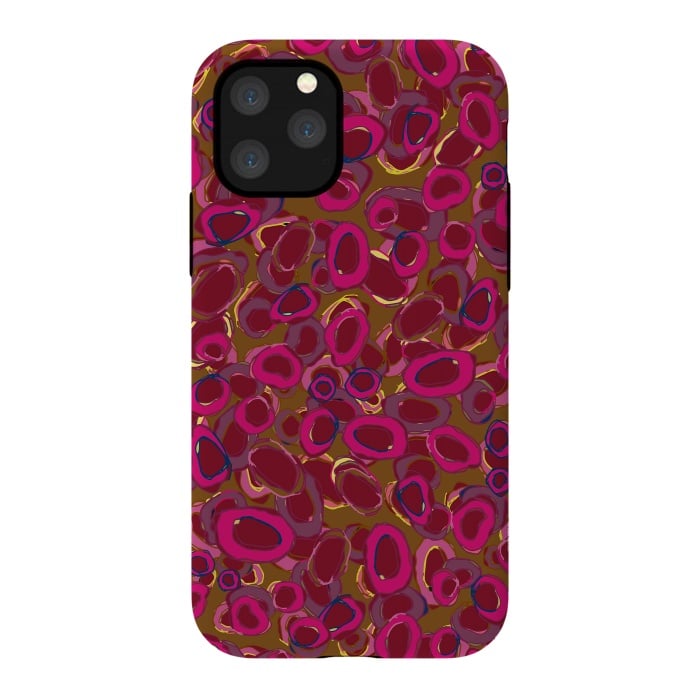 iPhone 11 Pro StrongFit Bold Circles - Red & Pink by Lotti Brown