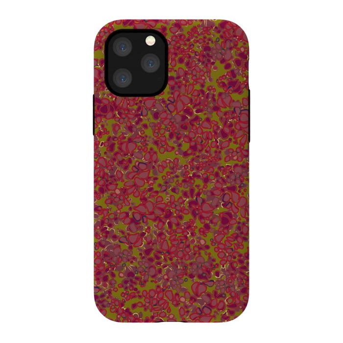 iPhone 11 Pro StrongFit Tiny Circles - Red & Green by Lotti Brown