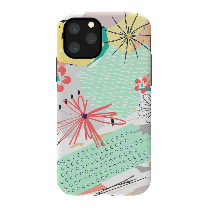iPhone 11 Pro StrongFit Modern creative abstract floral paint by InovArts