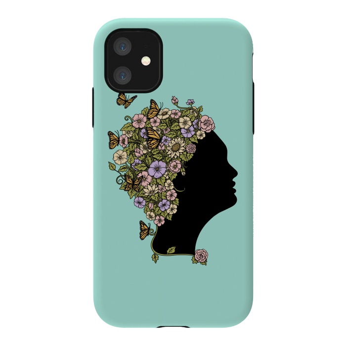iPhone 11 StrongFit Floral lady by Coffee Man