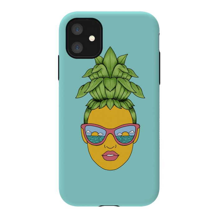 iPhone 11 StrongFit Pineapple Girl by Coffee Man