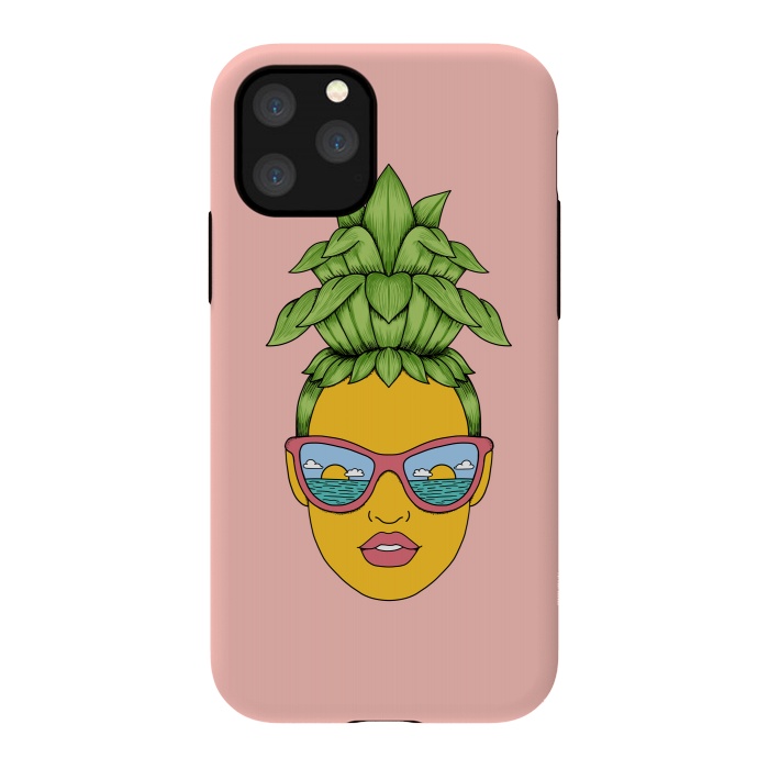 iPhone 11 Pro StrongFit Pineapple Girl Pink by Coffee Man