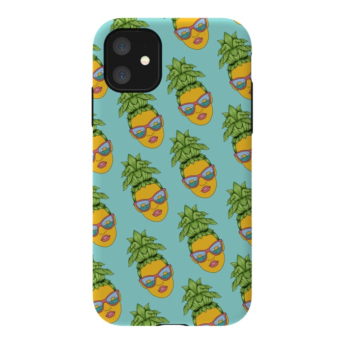iPhone 11 StrongFit Pineapple Girl pattern by Coffee Man