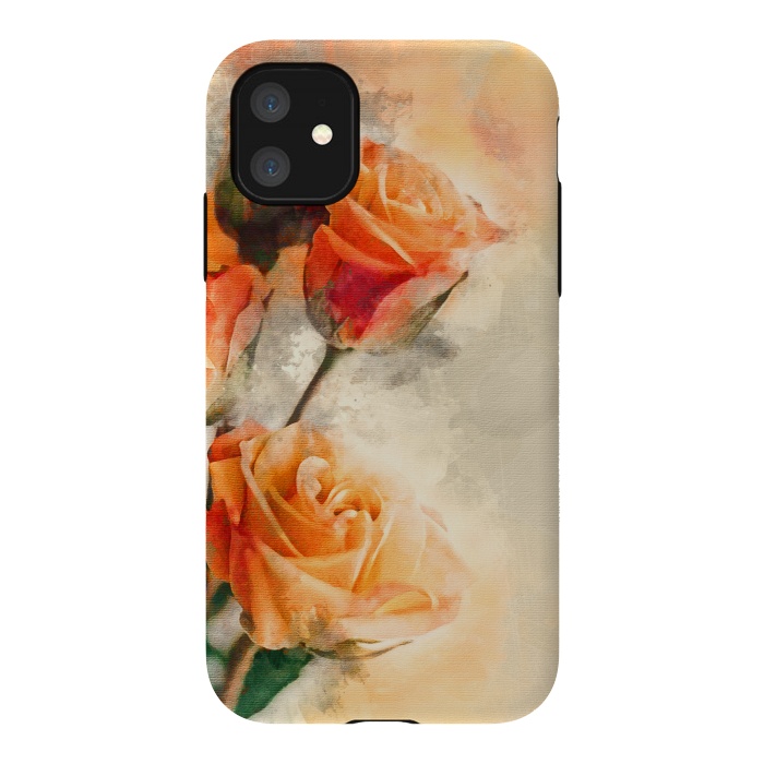 iPhone 11 StrongFit Orange Rose by Creativeaxle