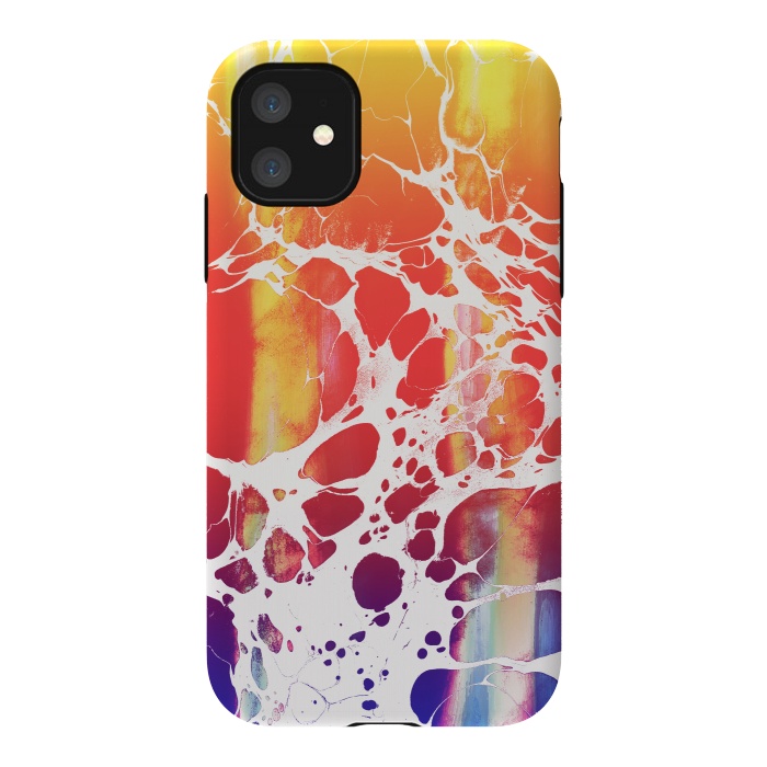 iPhone 11 StrongFit Vibrant fiery marble gradient by Oana 