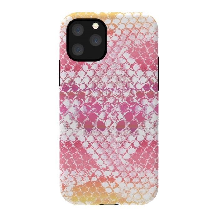 iPhone 11 Pro StrongFit Pink yellow pastel gradient snake skin by Oana 